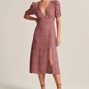 Abercrombie & Fitch polka dot midi dress